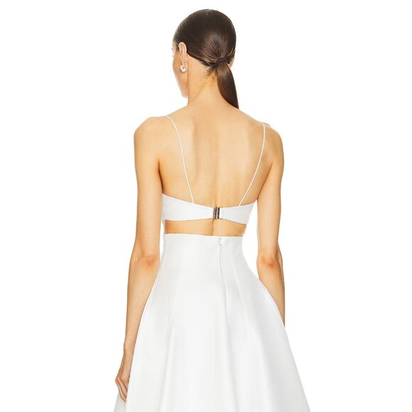 Acler Isla Top in Ivory Crop Thin Straps - Picture 3 of 4